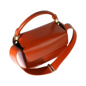 luxury orange leather handbag