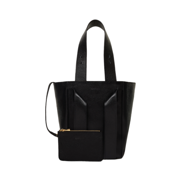 black leather handbag or leather crossbody bag with long strap and leather cardholder in front