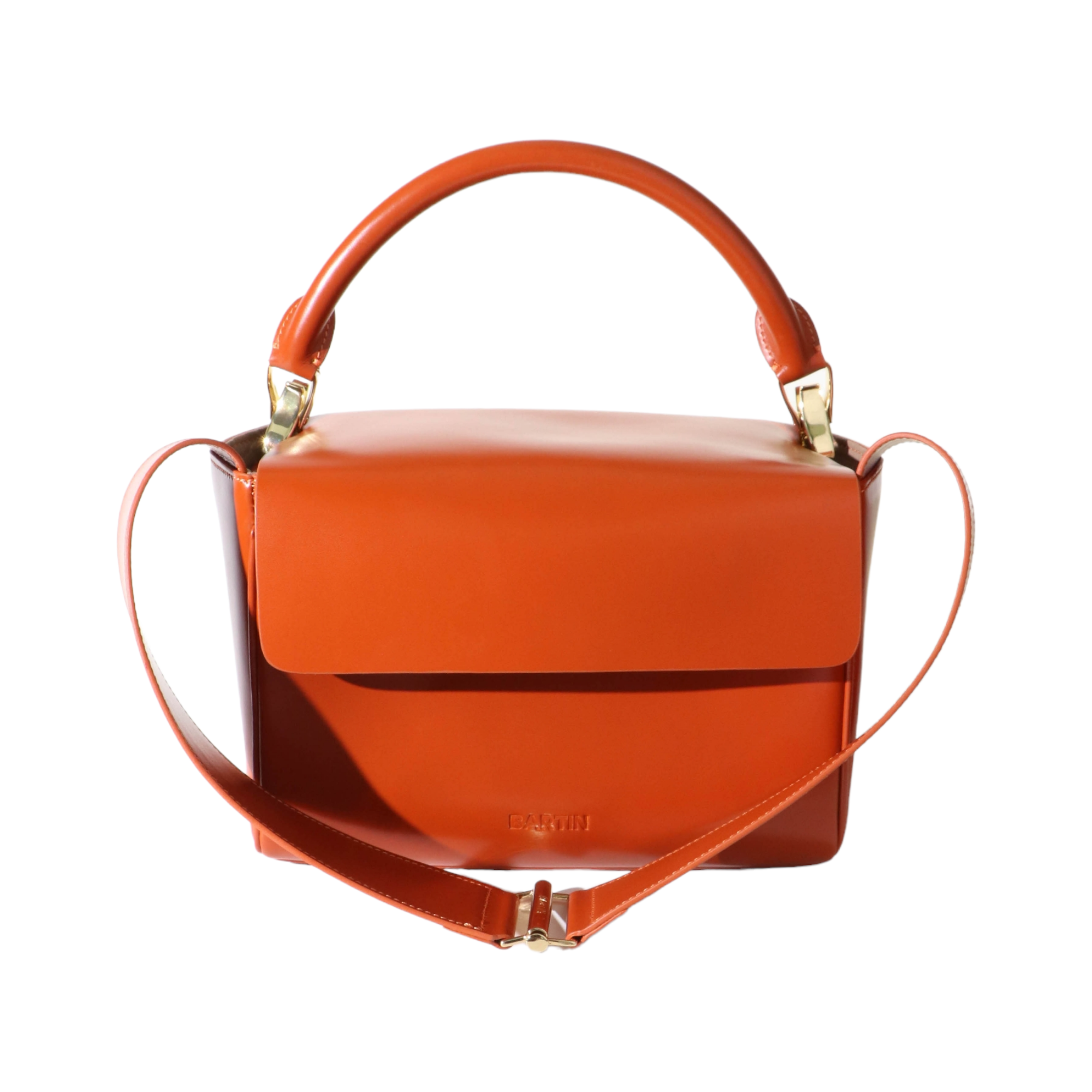 premium leather handbag and crossbody front view