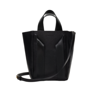 black leather shoulder bag with crossbody strap