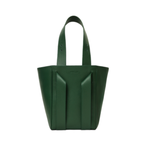 green leather handbag with long adjustable strap