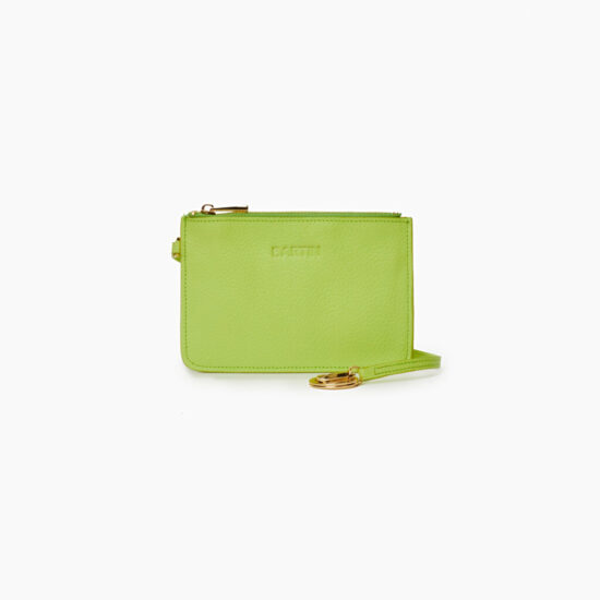 small green leather cardholder made from premium leather